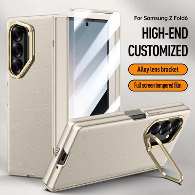 Husă de protecție pentru telefon din piele PU din piele dură pentru Samsung Galaxy Z Fold 6 cu suport de protecție pentru ecran