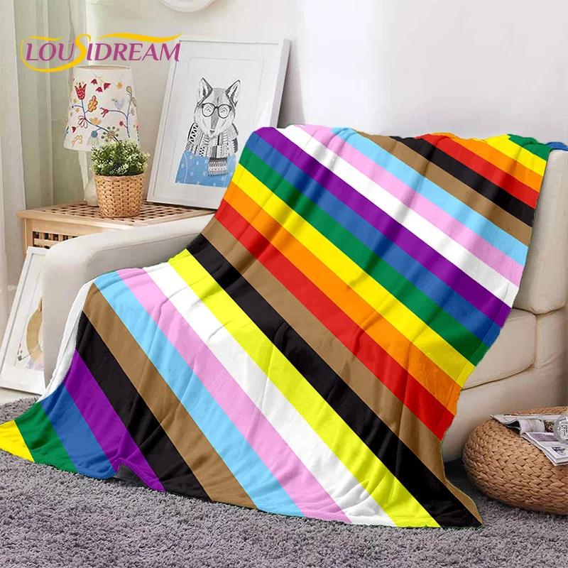 Rainbow Colour Illusion Cartoon Soft Flannel Blankets,Throw Blanket Comfortable Blanket for Picnic Beds Sofa Home Bedroom Gifts