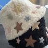 Women S Plush Star Bucket Hat Cute Warm Sun Protection For Autumn Winter