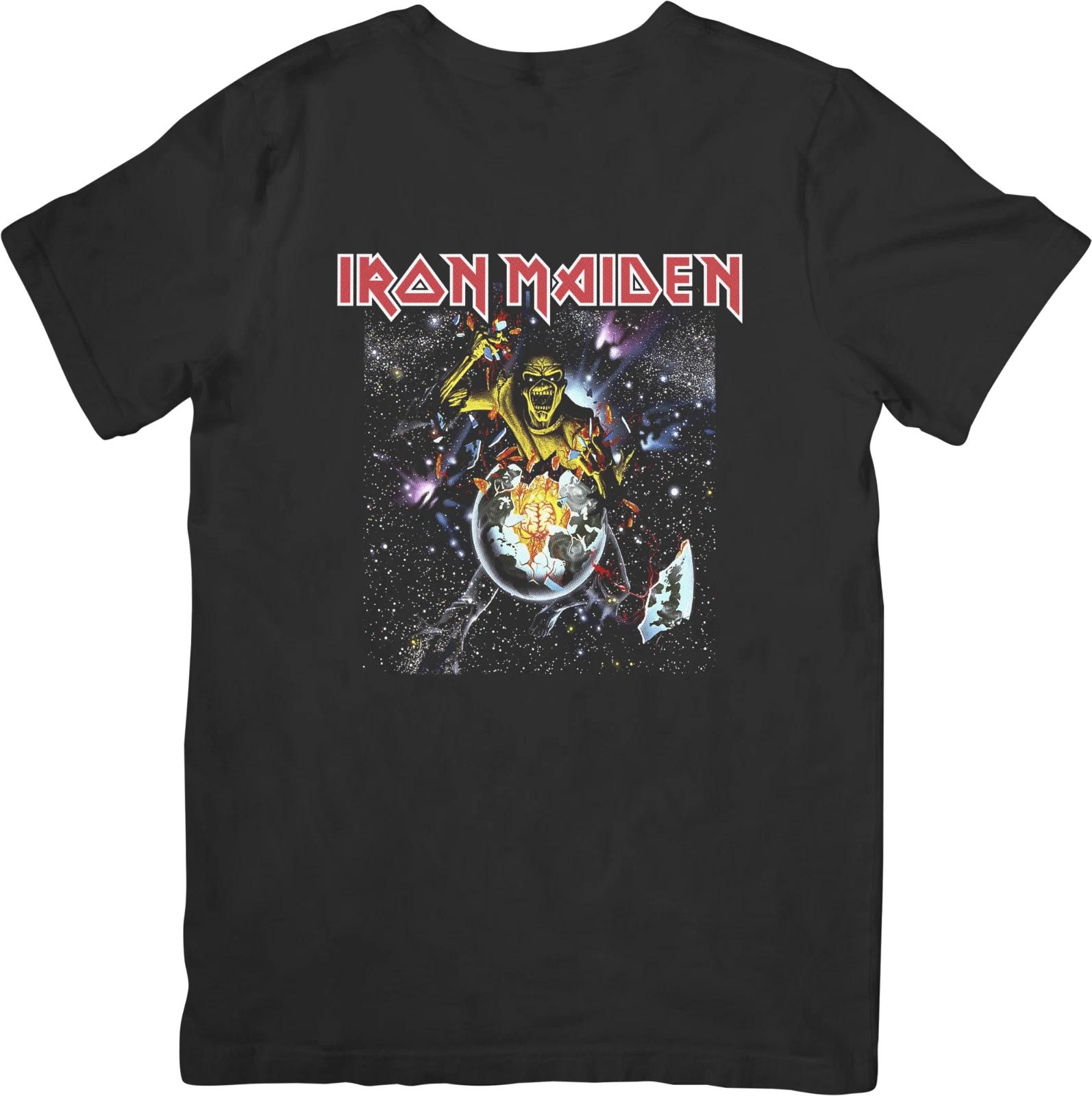 

Iron Maiden 1 Музыка Унисекс Футболка из Качественного Хлопка Черная L