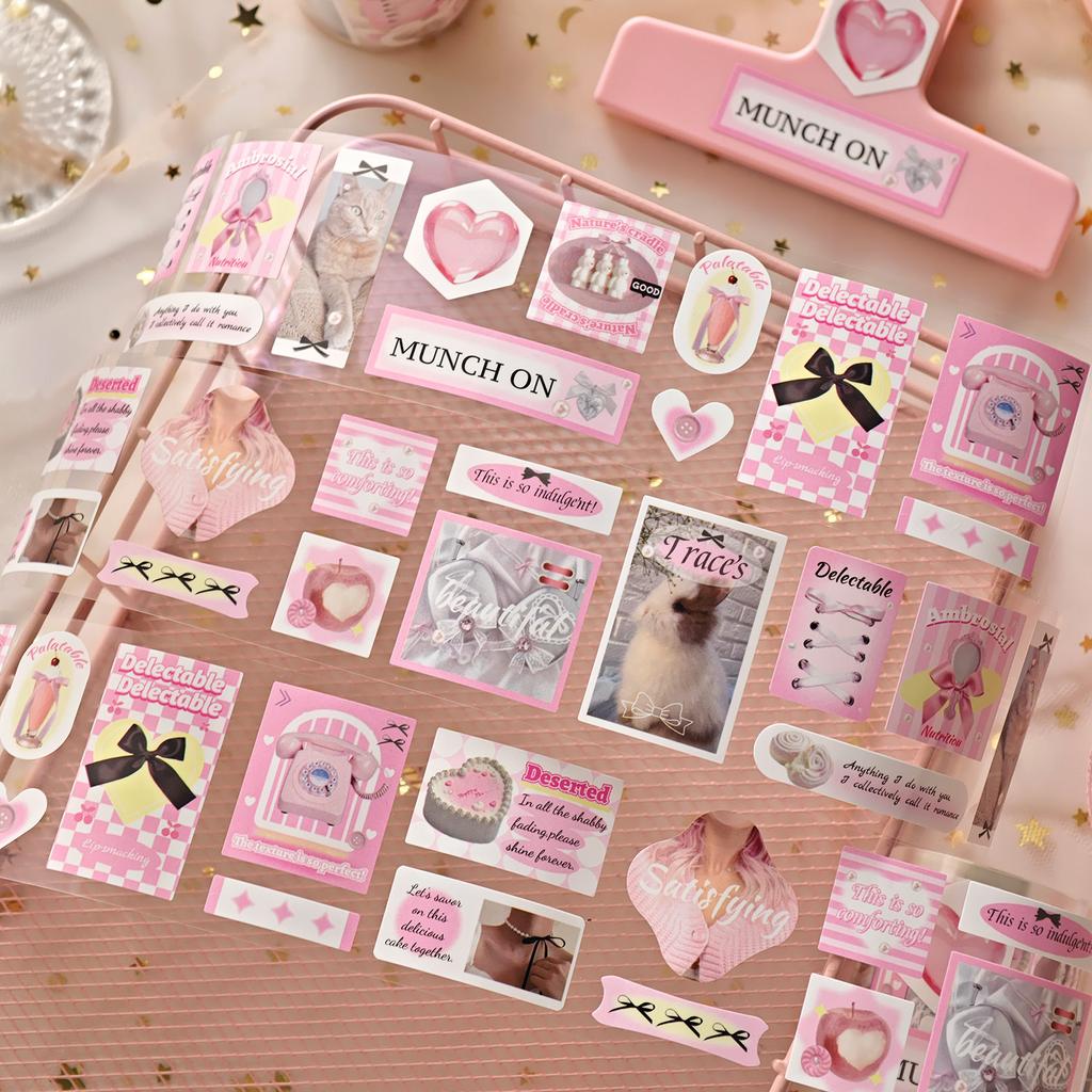 50mm * 2m/Rolle Kawaii Ins Japanische Schreibwaren Aufkleber Stanzband Kreatives Notizbuch DIY Basismaterial Sammelalbum Aufkleber