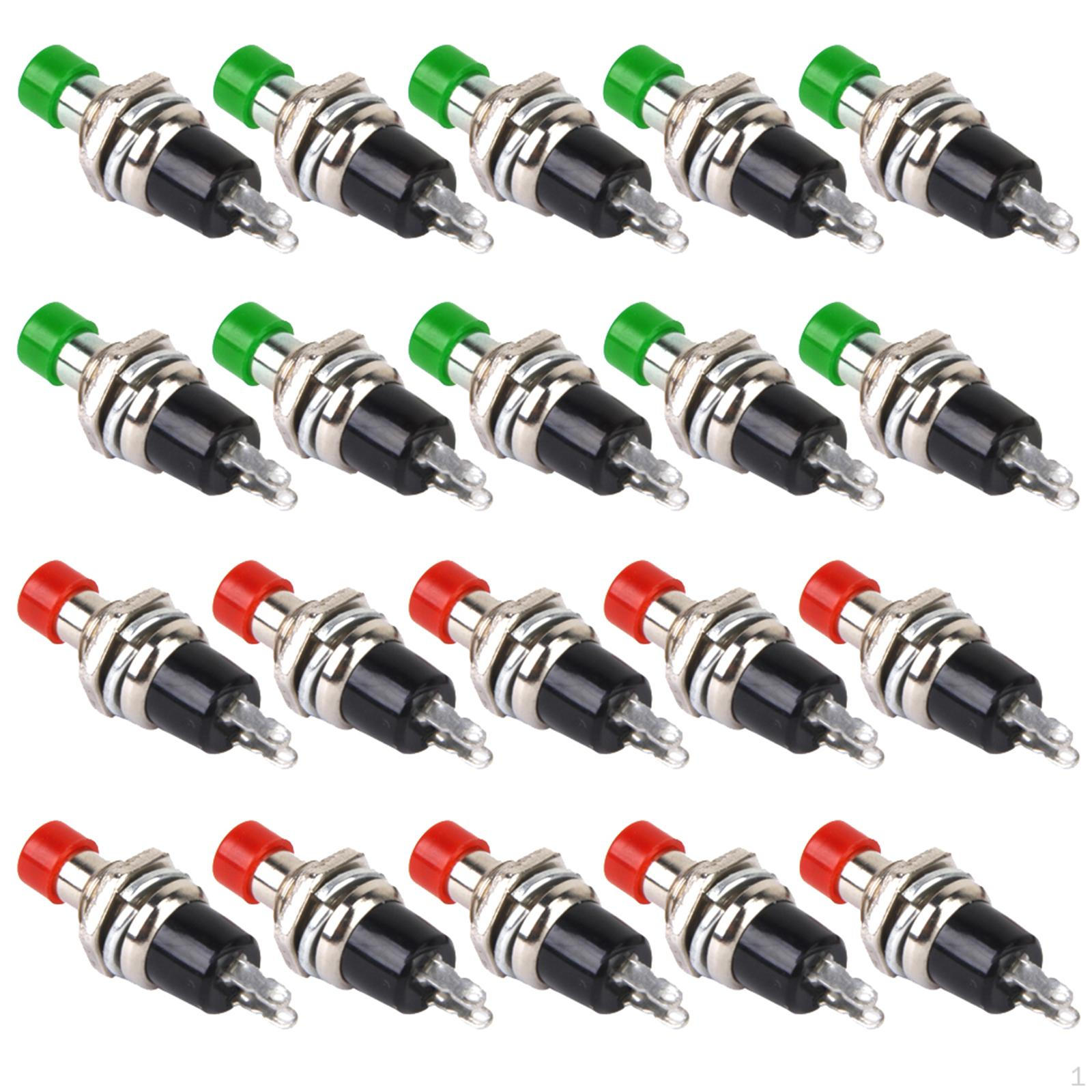 

20Pieces 25mm Miniature Small Momentary Push Button Switch for Model Railway Hobby