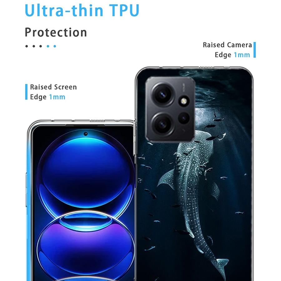 Ocean Whale Shark Swimming Phone Case For Redmi Note 14 15 Pro 5G 13 12 Pro Plus 11 11T 11E 11S 10 Pro 10S 9 9S Cover Cell Clear
