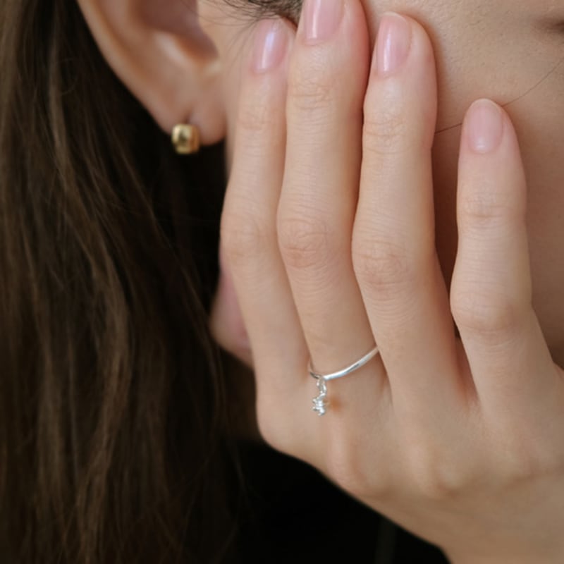 Pinaf Popcorn flower drop ring