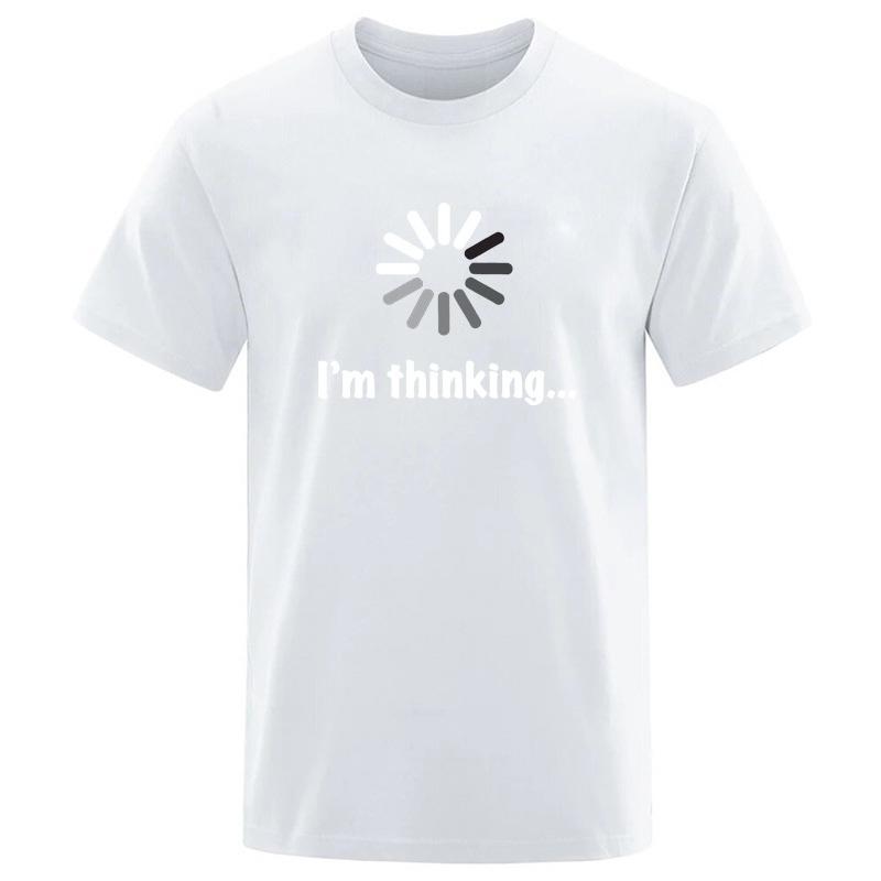 Mens Tshirt High Quality 100 Cotton Funny Im Thinking Printed Casual Loose Streetwear Cool Men T Shirt Oneck Male Tops Tees