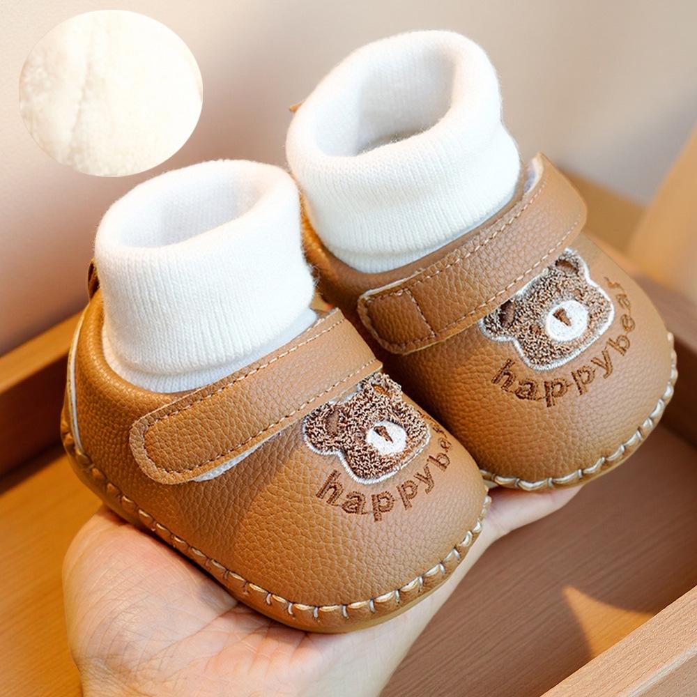 Baby Soft Sole Non-Slip Fleece Shoes for 0-1 Year Olds