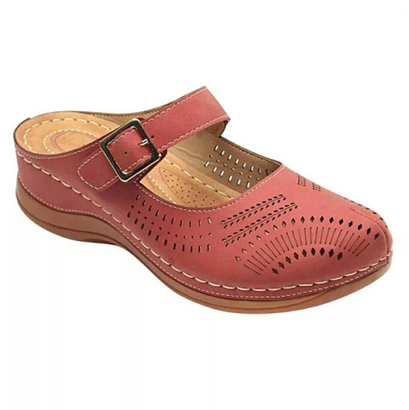 New Women's Flat Shoes Women's Round Toe Closed Toe Sandals Women's Slippers Anti Slip Retro Shoes