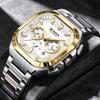 CURREN Business Watch Men Fashion Luxury Steel Band Square Quartz Wristwatch Waterproof Sports Date Chronograph Reloj Hombre