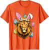 Lion Wearing Easter Bunny Ears Graphic Tee Cotton Short Sleeve Crew Neck Casual T-Shirt