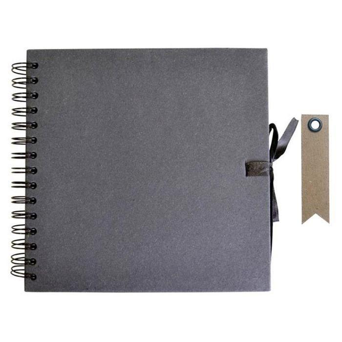 Carnet de Scrapbooking - YOUDOIT - Noir - 20 x 20 cm - 40 feuilles - 20 étiquettes kraft