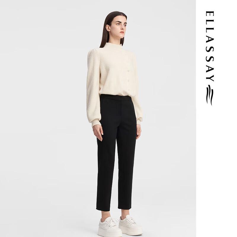 ELLASSAY Women's Wool Blend Pleatless Trousers