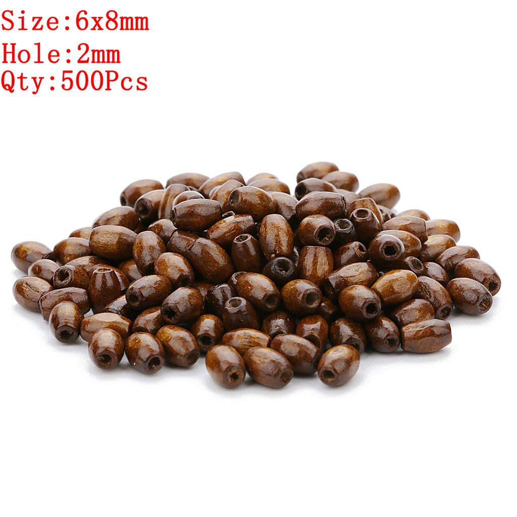 Natural Round Wood Beads Oval Loose Spacer Rosary Bead Large Hole Jewelry Bracelets Diy Unsex Charm Wholesale Supplies