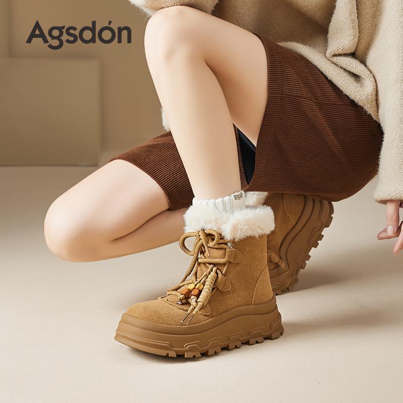 Augustine platform snow boots new winter piled thickened short boots cotton shoes Maillard Martin boots
