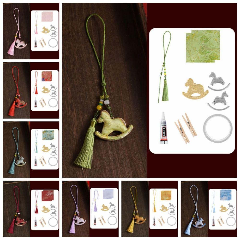 Good Luck DIY Zodiac Horse Keychain Tassel New Year Pendant Bag Charm