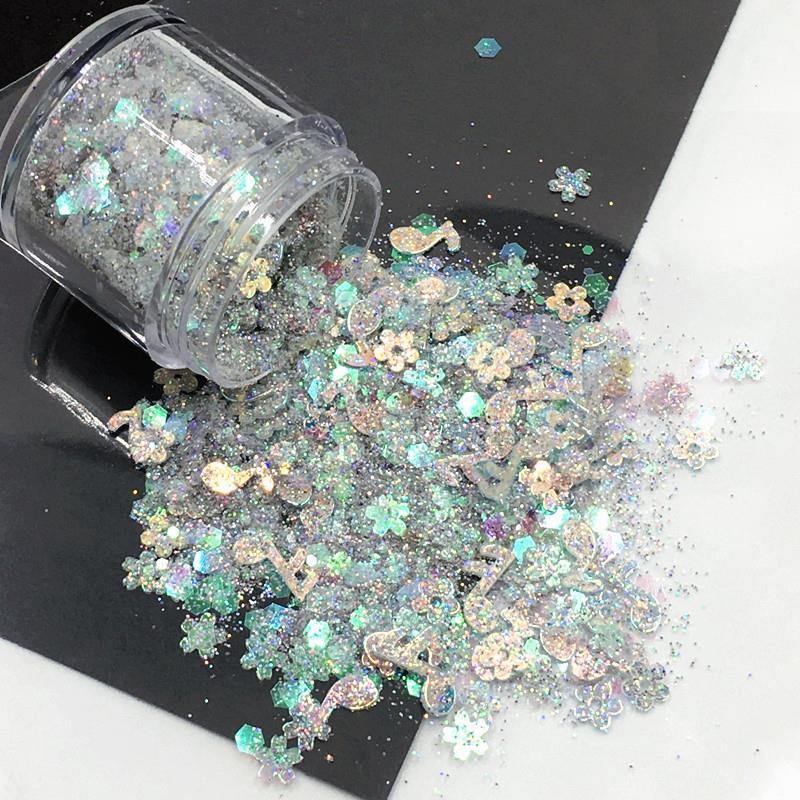 10ml/Box Glitter Epoxy Resin Fillings Mix Colorful Glitter Sequins Materials for DIY Epoxy Resin Mold Crafts Nail Art Fillers