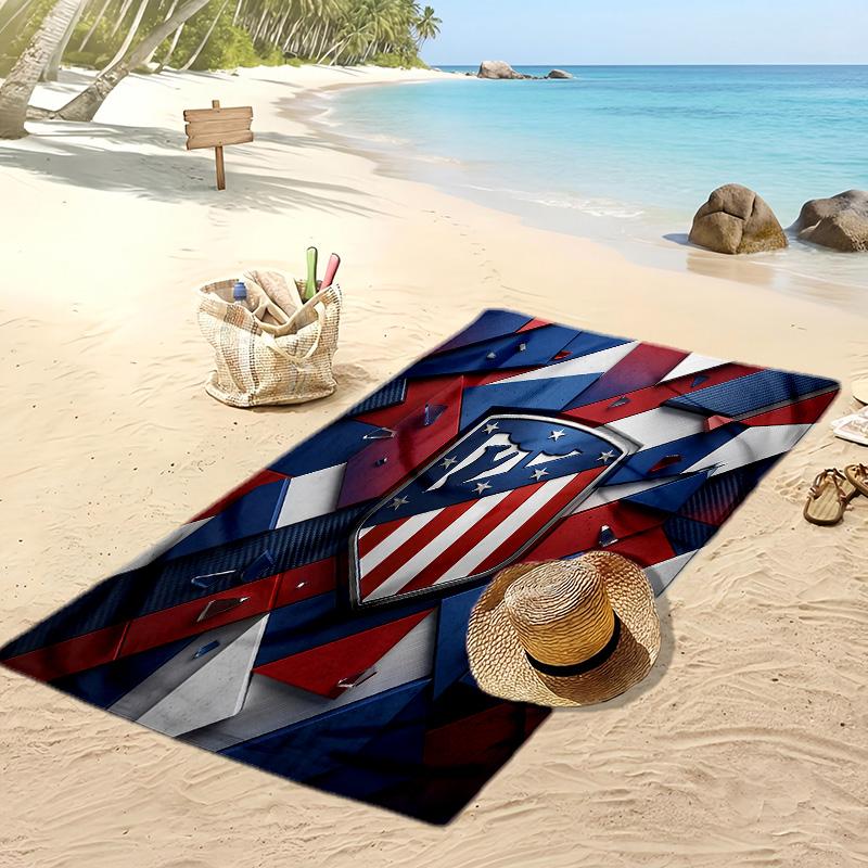 Toalla de Playa Estampada del Atlético de Madrid Secado Rápido Suave Portátil Grande Rectangular Manta de Playa para Viajes Piscina