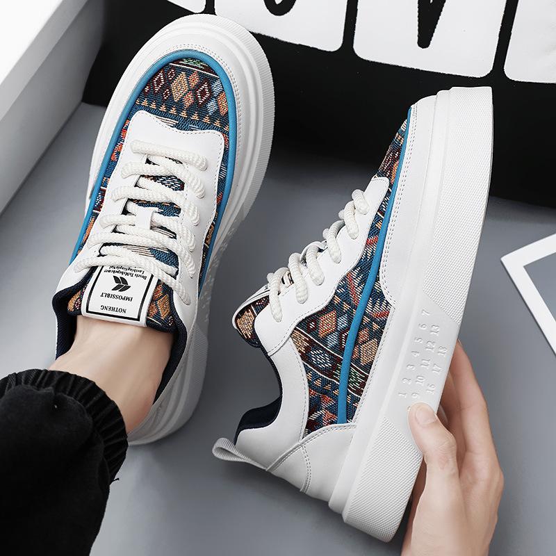 

Chunky Shoes Mens Casual Skateboard Leather Sneakers Luxury Summer Outdoor Hiking Sports Tennis Running Platform Loafers 39 синій