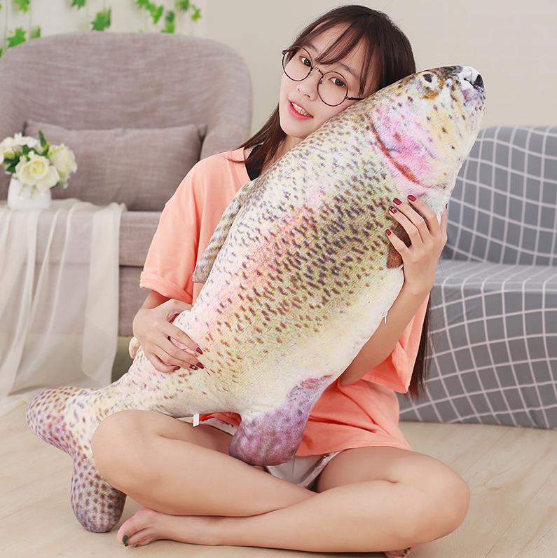 6075100120Cm 3D Simulation Carp Plush Toys Staffed Soft Animal Fish Plush Pillow Creative Sofa Pillow Cushion Gift Kids Toy