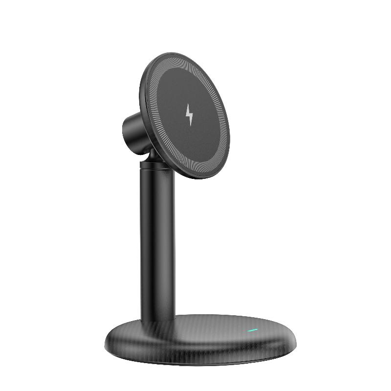 

15W Desktop Magnetic Wireless Charger Phone Stand Universal Quick Charging Dock Universal Phone Holder for IPhone Samsung Xiaomi чорний