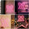 Bow Neon Sign Decor Light Board Wall Hanging Light Advertisement with Dimmable Switch Neon Light Sign for Girl Room OR Store