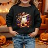 Kids Halloween Printed Hoodie Loose Fit Long Sleeve Casual Sweatshirt