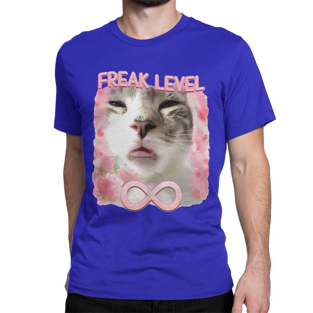 Men Womens TShirts Freaky Ahh Awesome 100 Cotton Tee Shirt Diagnosed Freak Funny Cat Meme T Shirts Clothes New Arrival