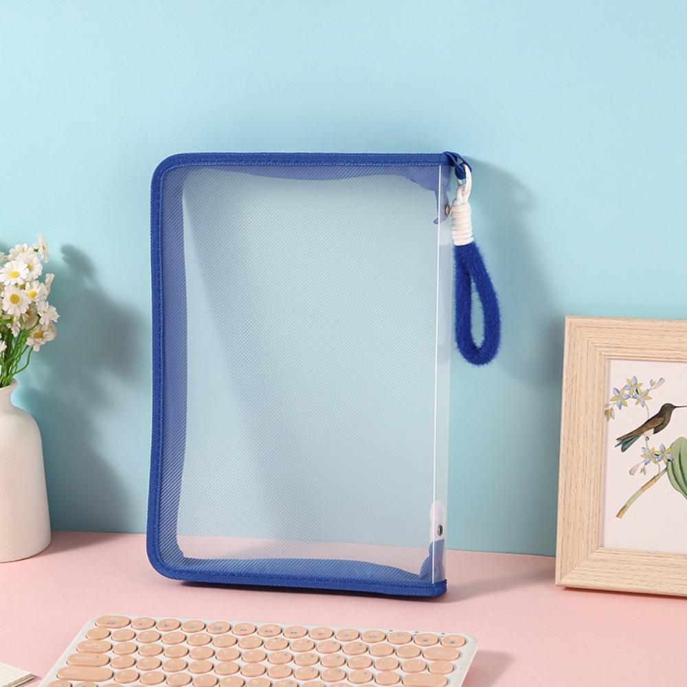 

Сумки из твила для учебников Прозрачный контейнер для хранения тестовых работ Креативная сумка на молнии для документов синий