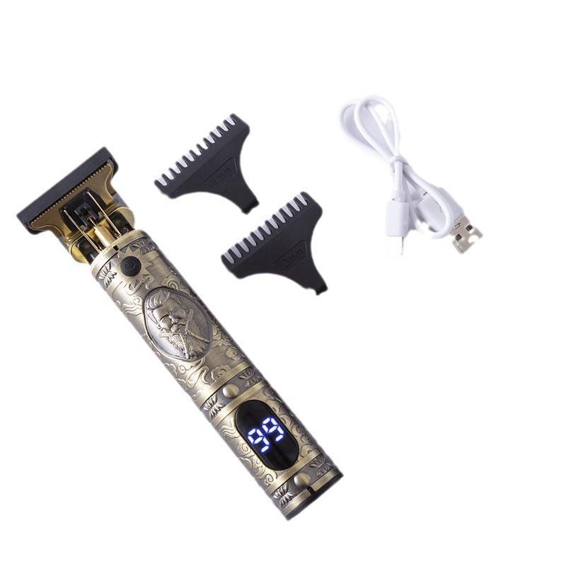 T9 LCD Electric Hair Clipper | Retro Engraving, Oil Head, Professional Home Use