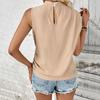 Summer New Women's Solid Color Mid Collar Women's Top Blouse