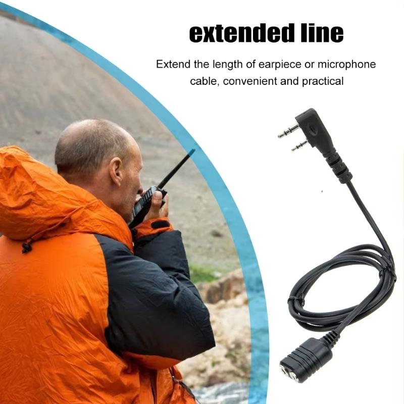 Cavo di Estensione Microfono Auricolare Walkie Talkie 1M Tipo K a 2 Pin Accessorio Radioamatoriale Per Uv-5R 888S