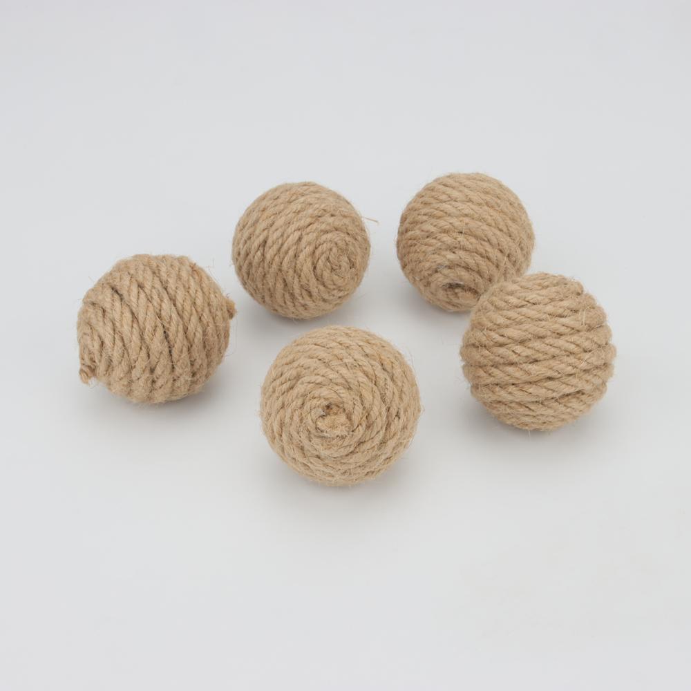 

5pcs Cat Sounding Ball Interactive Handmade Sisal Balls Cat Scratching Ball Make Sounds Pet Kitten Toys