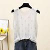 2023 Shiny Silk Sleeveless V-Neck Women's Vest - Spring/Summer New Style, Loose Fit with Hot Diamond Sling Knitted Design