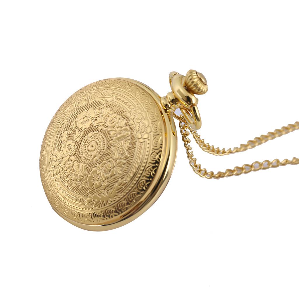 Nostalgic Large Pocket Watch with Roman Numerals, Yellow Face, and Gold Inscription "To My Son". Model 8809.