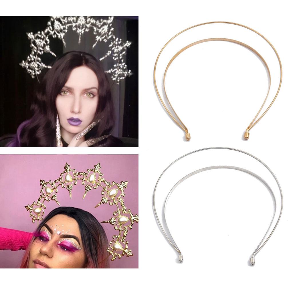 DIY Material Headband Lolita Halo Headbands Bridal Gothic Double Layer Crown