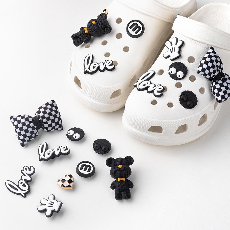 Cute Resin Starfish & Shell Croc Shoe Buckles with High-End Flower Accessories
