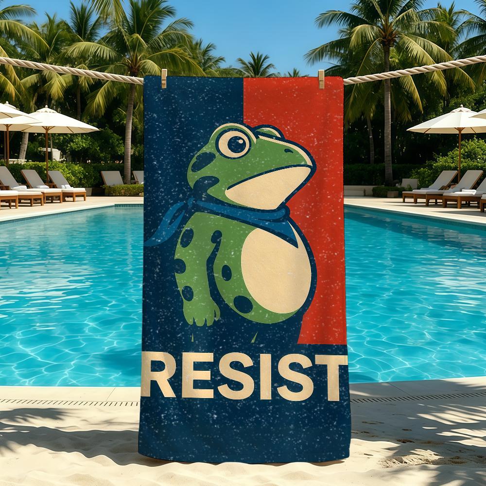 Towel For Outdoor Camping Beach Towel Super Absorbent Portland Frog Resist Quick-Drying Summer Towel