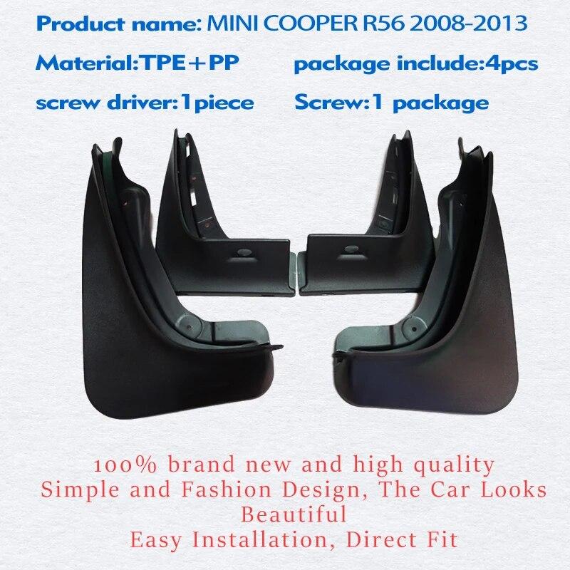 Car Accessories Front Rear 4pcs Ste FOR MINI COOPERS R56 Mudguards Fender Mud Flap Guard Splash Fenders 2008-2013