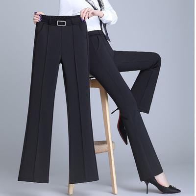 Kantoor Dame Elegante Mode Flare Broek Lente Herfst Diamanten Hoge Taille All-match Effen Vrouwen Casual Rechte Broek