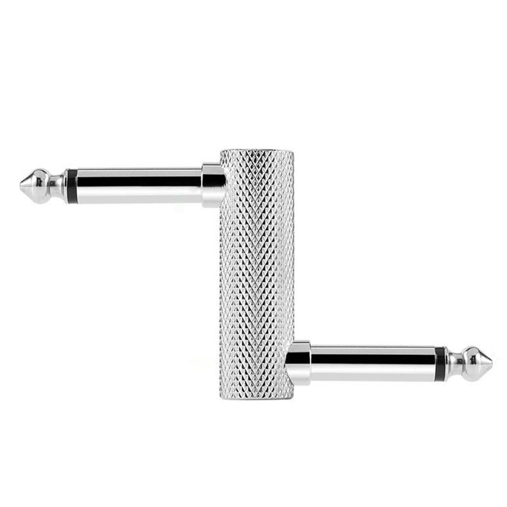 4Pcs Guitar Pedal Effects Patch Connector Coupler Male to Male Offset Plug Adaptor 6.35mm to 6.35mm Adapter Converter