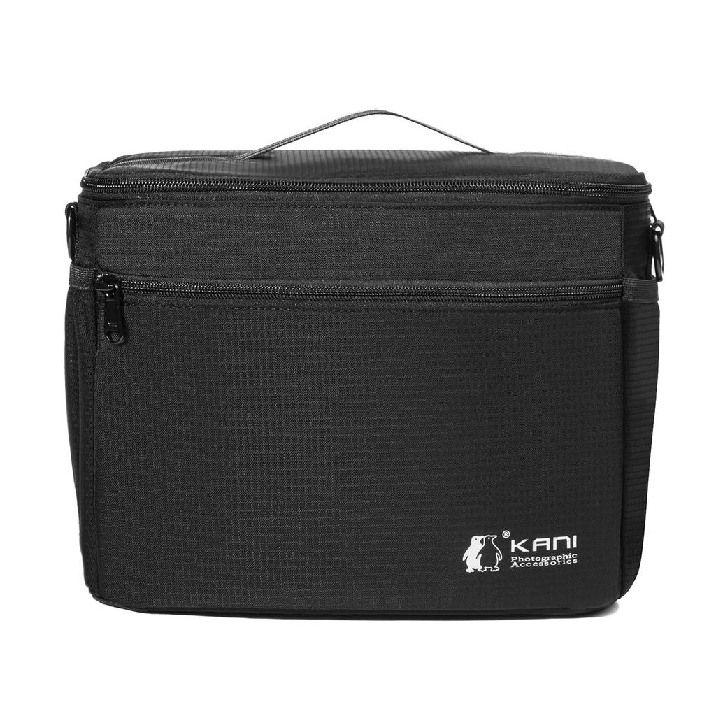 KANI Kameratasche Schwarz Größe L Innentasche Fassungsvermögen ca. 5L Umhängetasche Abnehmbarer Schultergurt Nylon 810960 AC-017L