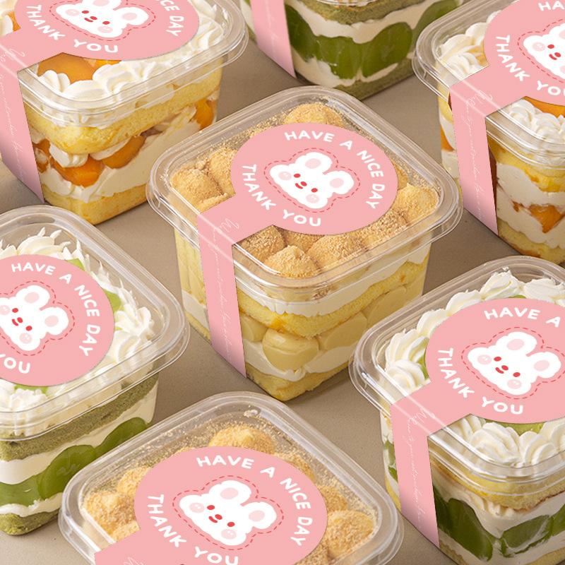 100Pcs Stickers Long Strips Handmade Sticker,Self-Adhesive Packaging Sealing Labels For Biscuit Cake Baking Decoration,Box Seal