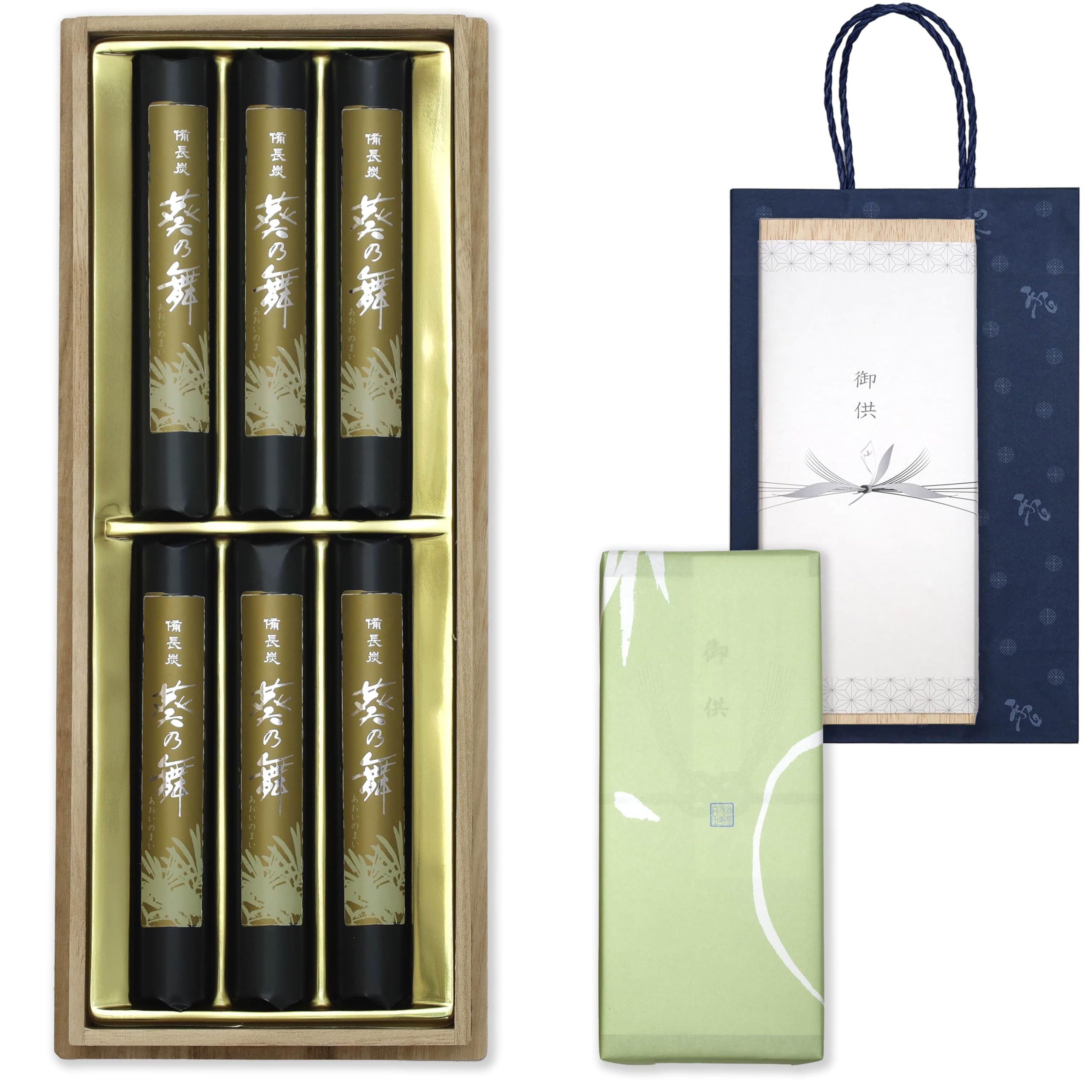 

Sympathy Incense Gift Set, Paulownia Wood Box [Aoi no Mai Sandalwood, Inner Wrapping, Carry Bag Included], Made in Japan, Low Smoke, Gift-Giving