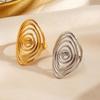 Simple Vortex Rotating Open Ring Stainless Steel Adjustable Size Open Vortex Ring Minimalist Jewelry Accessory