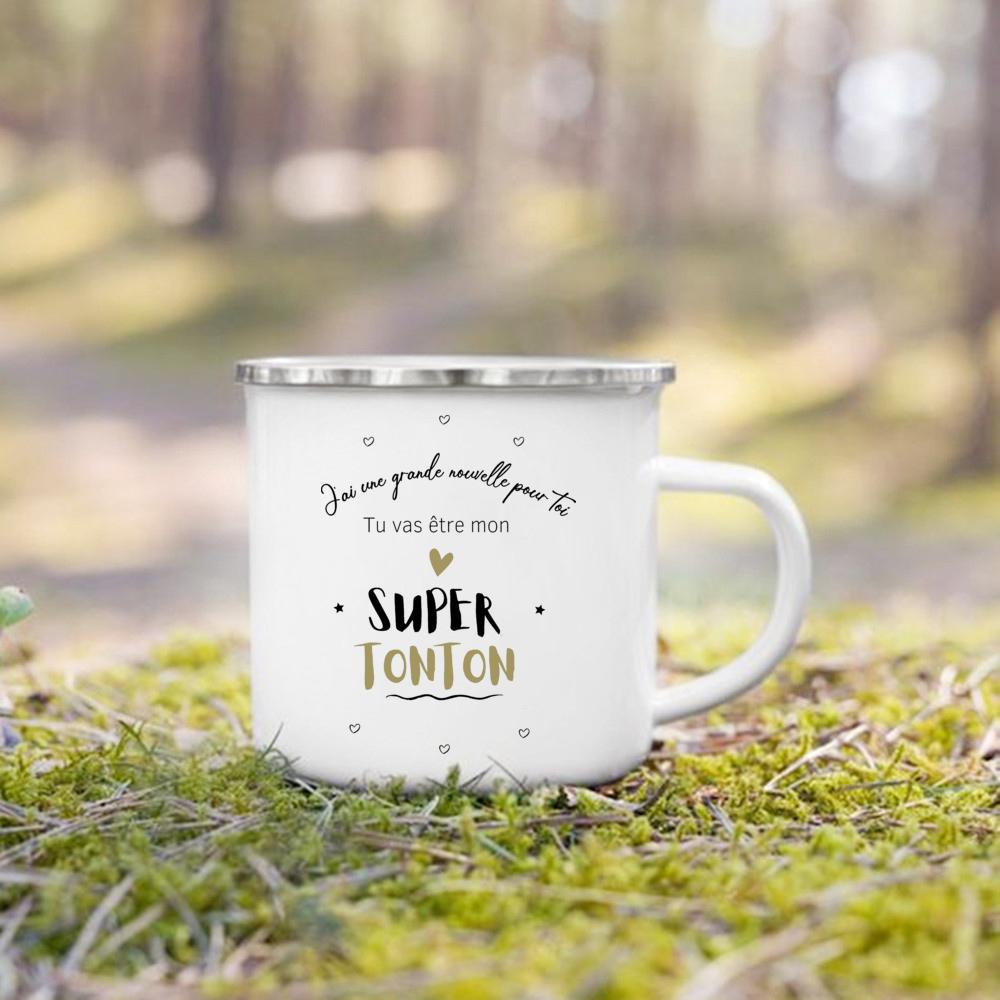 Bester Pate & Beste Patin der Welt Französischer Druck Emaille-Tassen Bruder Schwester Freunde Geschenke Trinken Milch Kaffee Tasse Camping Tasse