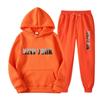 New Fleece Women's Casual Sportswear Hooded Sweatshirt Two-piece Set Casual Set European and American Trendy Brand Men's Loose Fit
