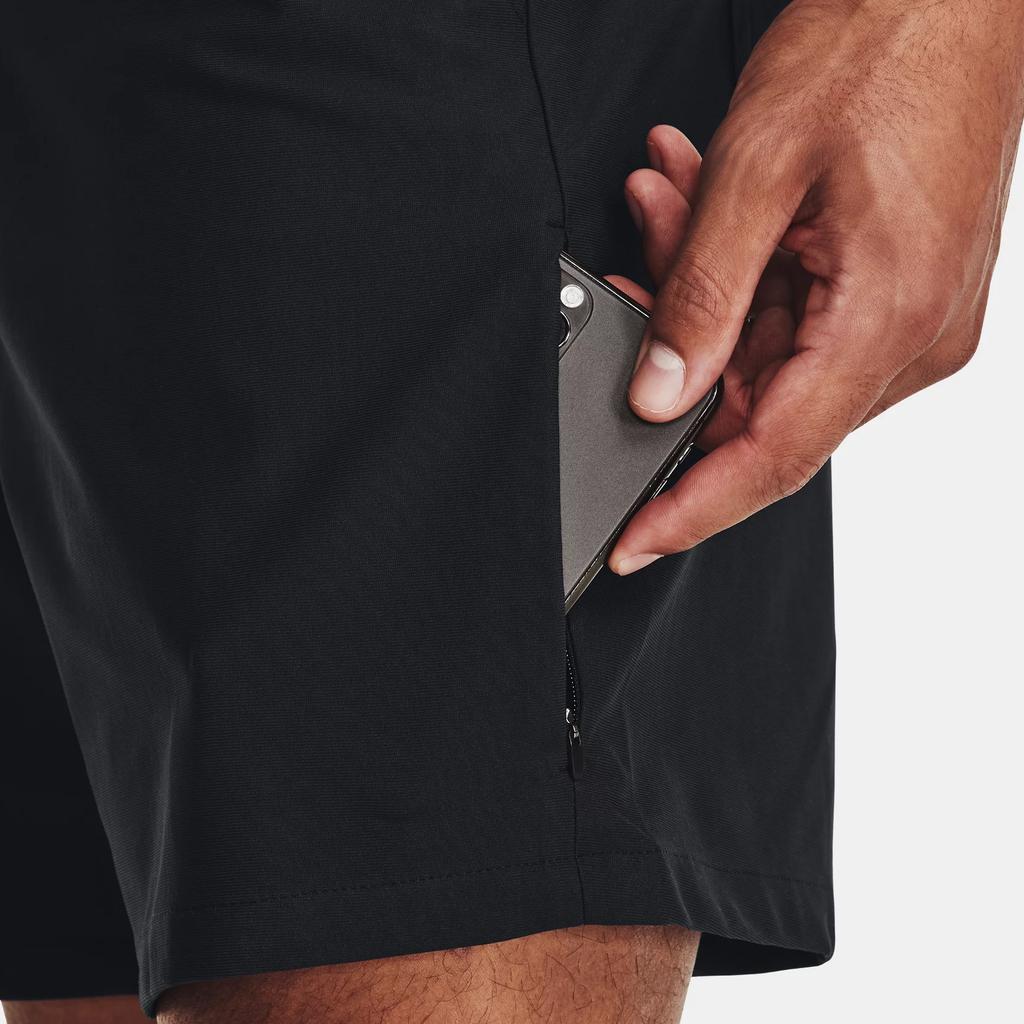 UA Solid Color Straight Leg Casl Shorts Men shorts Black 1382502-001