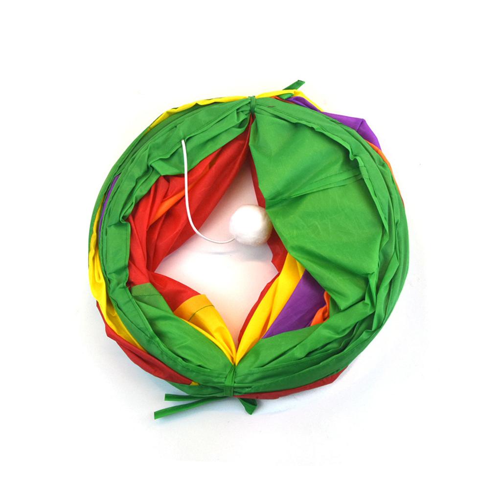 Indoor Collapsible Cat Tunnel Tube Kitten Tunnel Bored Cat Pet Toy Peek Hole Toy Cat Dog Rabbit Interactive Supplies