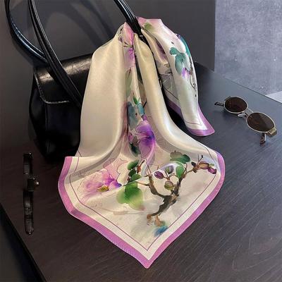 Silk Scarf Women Neck Foulard Square Hijab Scarves Bandana Mulberry Fashion Luxury Headband Shawls