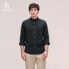 HAZZYS Men's Cotton-Lyocell Blend Houndstooth Long Sleeve Shirt