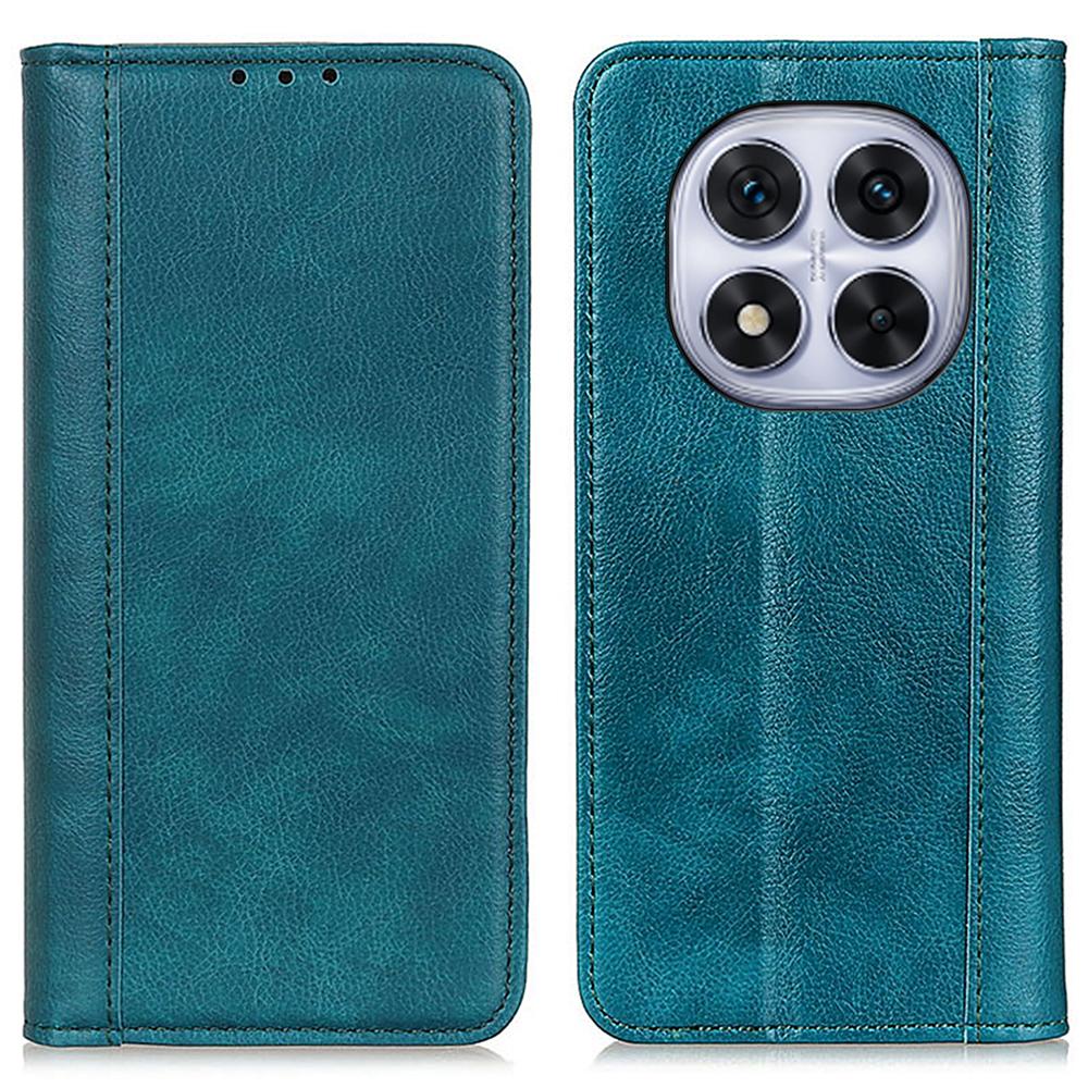 

For Xiaomi Redmi Note 14 Pro 4G Stand Case Split Leather Litchi Texture Wallet Phone Cover Green